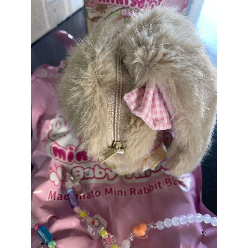 Baby Three "Macchiato Mini Rabbit" Bag - Brown w/Moving Eyes, Chain & Card NEW - Picture 5 of 8